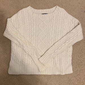 Chunky Cropped Knit White/Cream Sweater